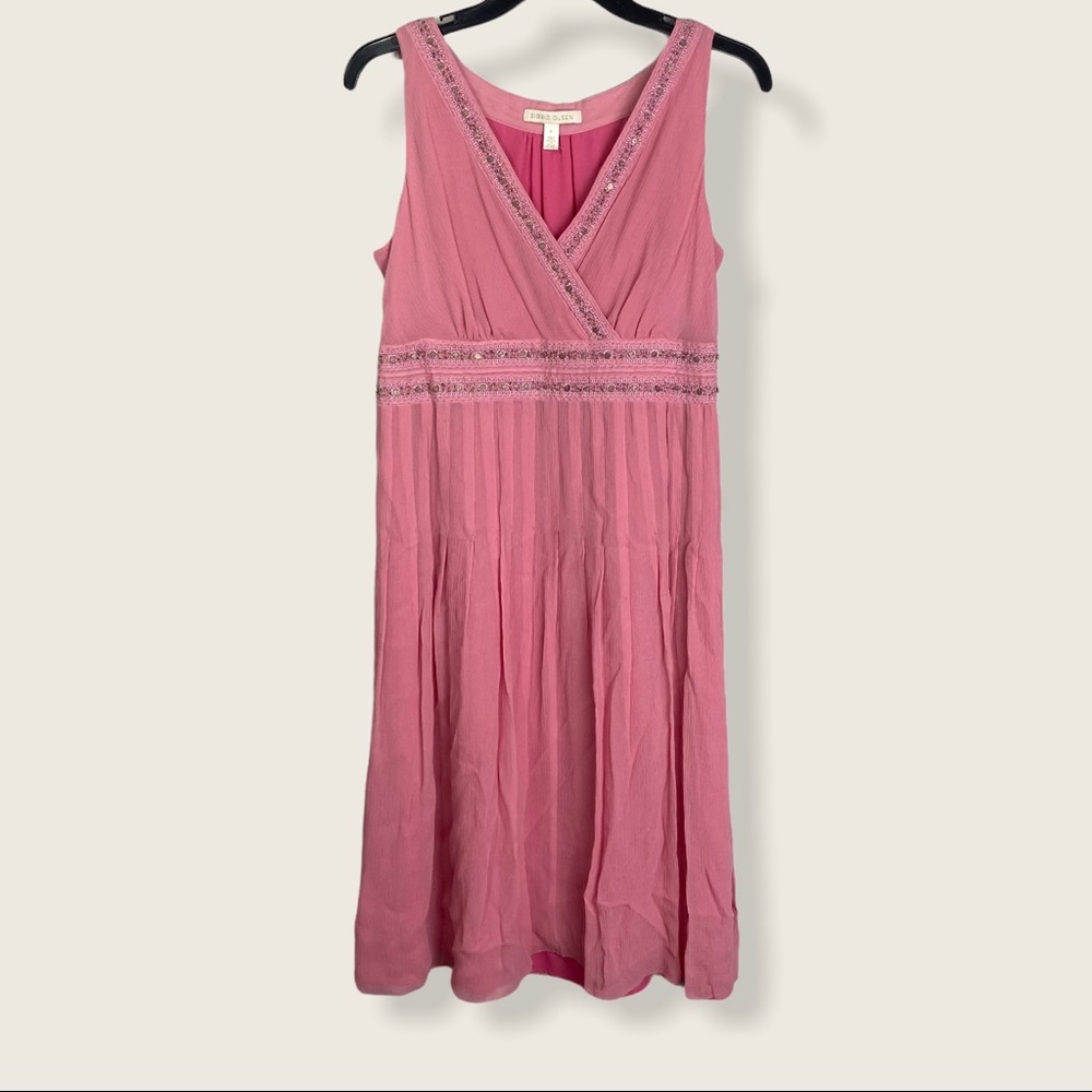 Sigrid Olsen Pink Crepe Silk Dress Sz 6